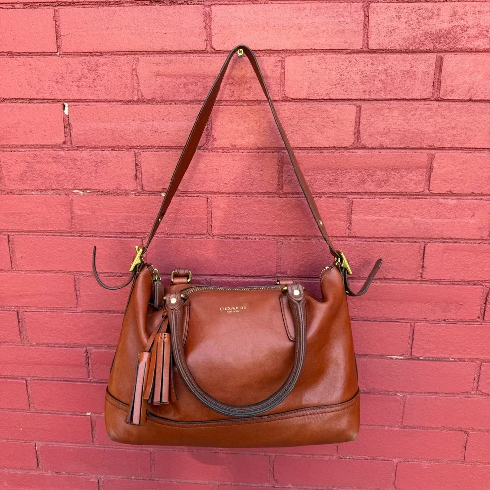 Vtg Coach Legacy Candace Carryall Tanned Leather Large Size Tote Satchel Handbag